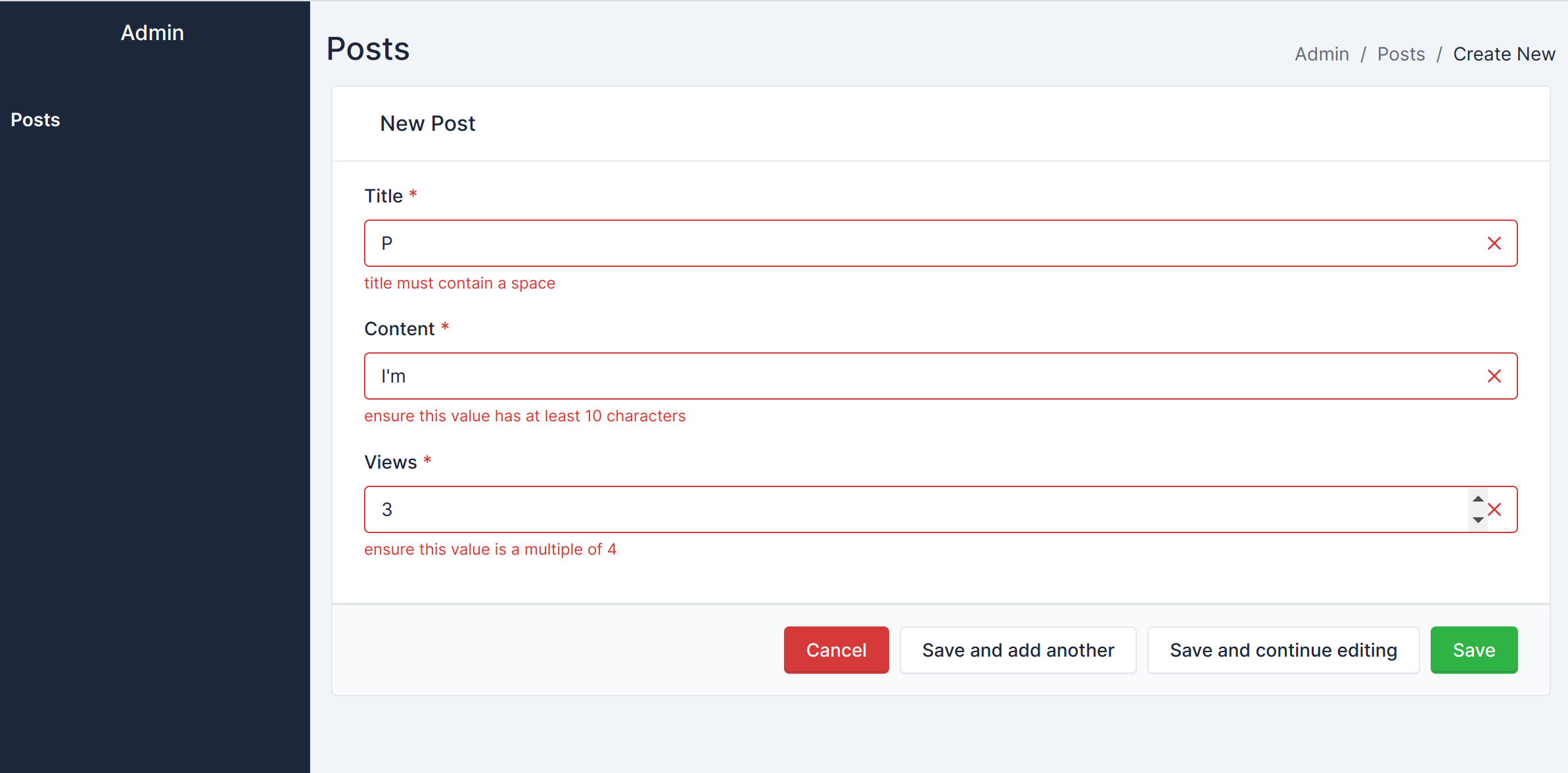 SQLModel Form Validations